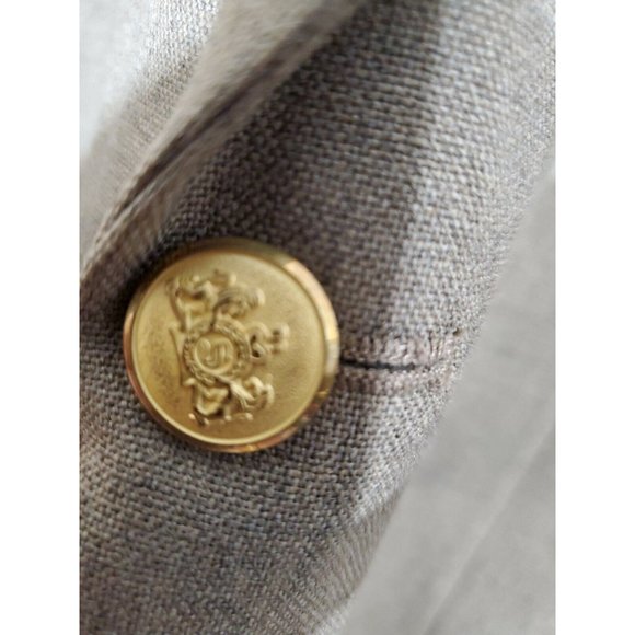 STAFFORD MENS 46R BLAZER BROWN POLYESTER/WOOL TWO-BUTTON ONE-VENT RN#:8709 B-396 - Picture 2 of 11